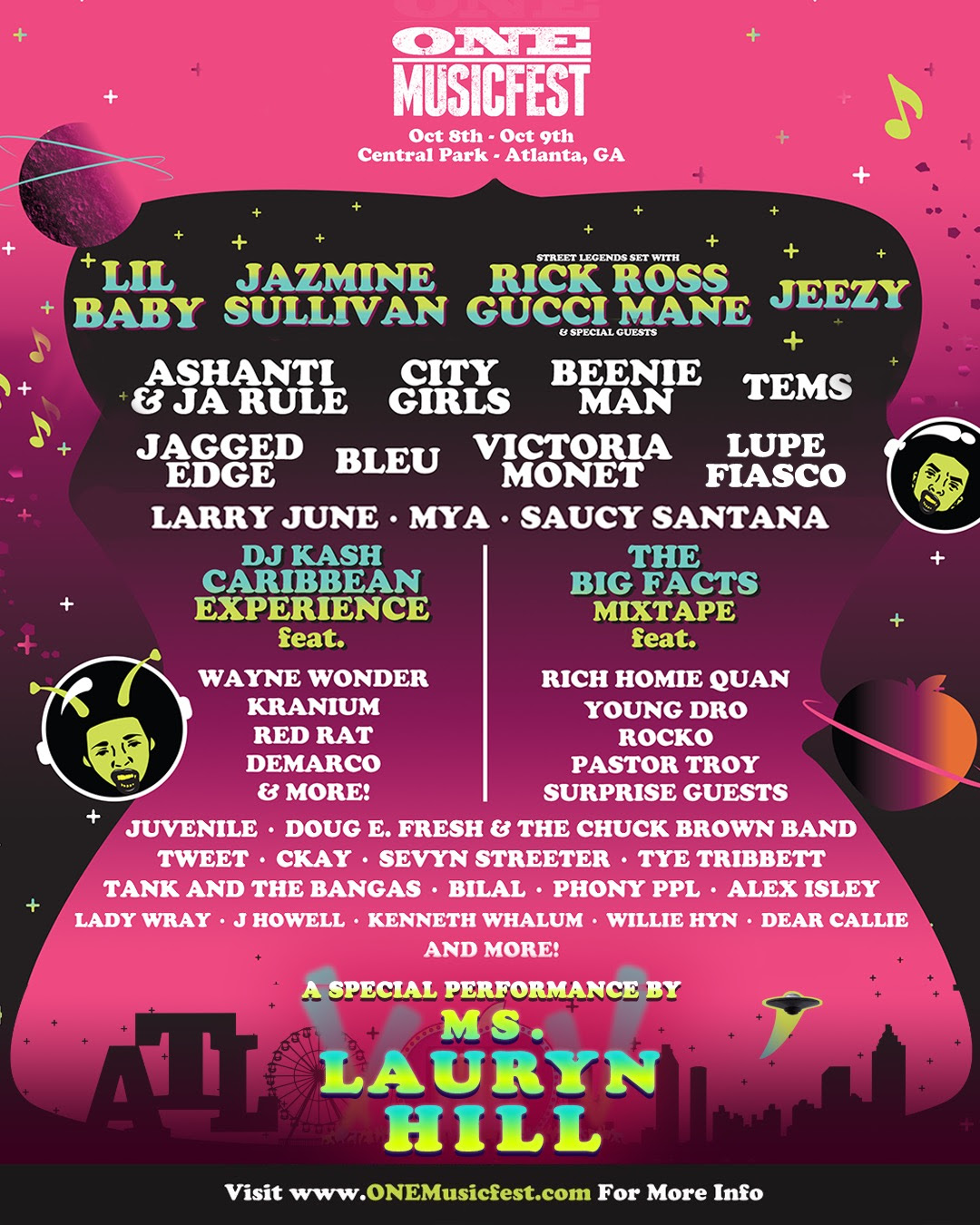 ONE MusicFest Announces Festival Lineup with Lil Baby, Ms. Lauryn Hill